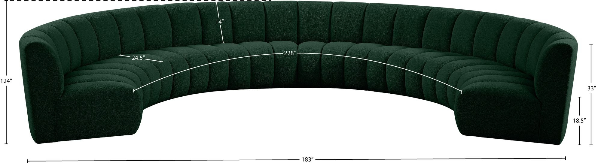 Infinity 183" 8-Piece Boucle Fabric Sectional Sofa