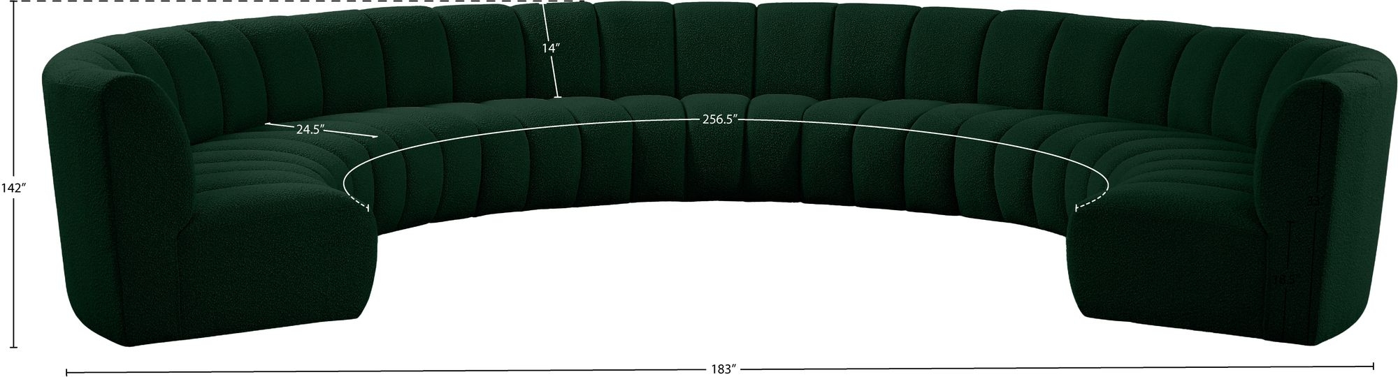 Infinity 183" 9-Piece Boucle Fabric Sectional Sofa