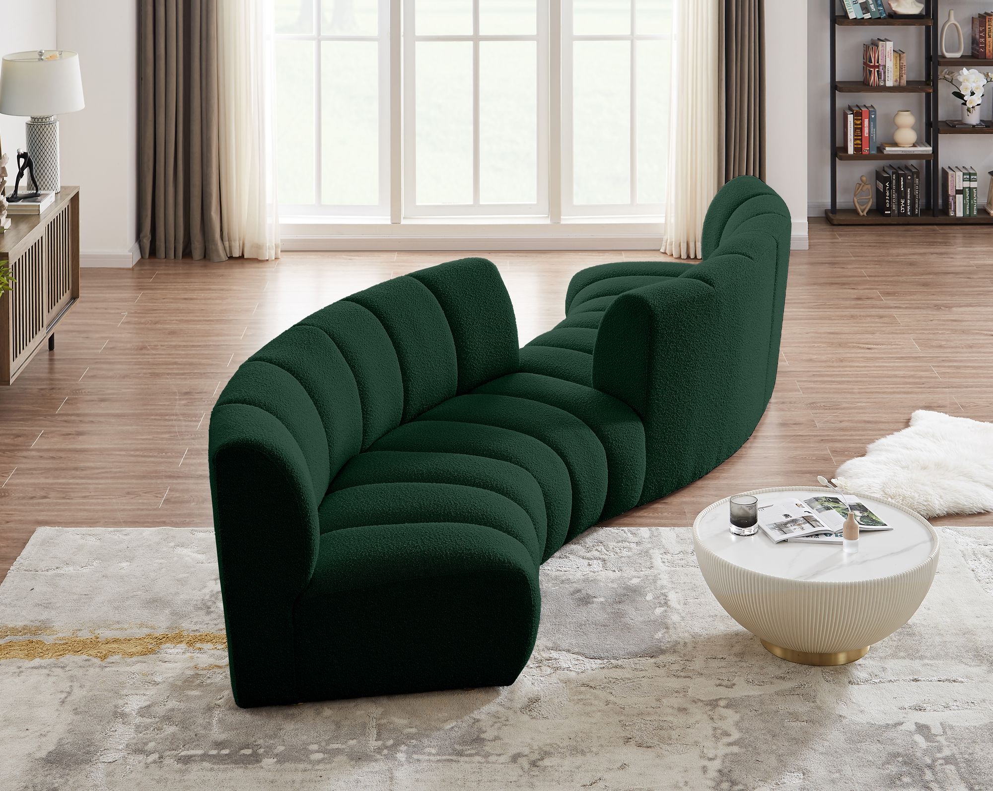 Infinity 154" 4-Piece Boucle Fabric Sectional