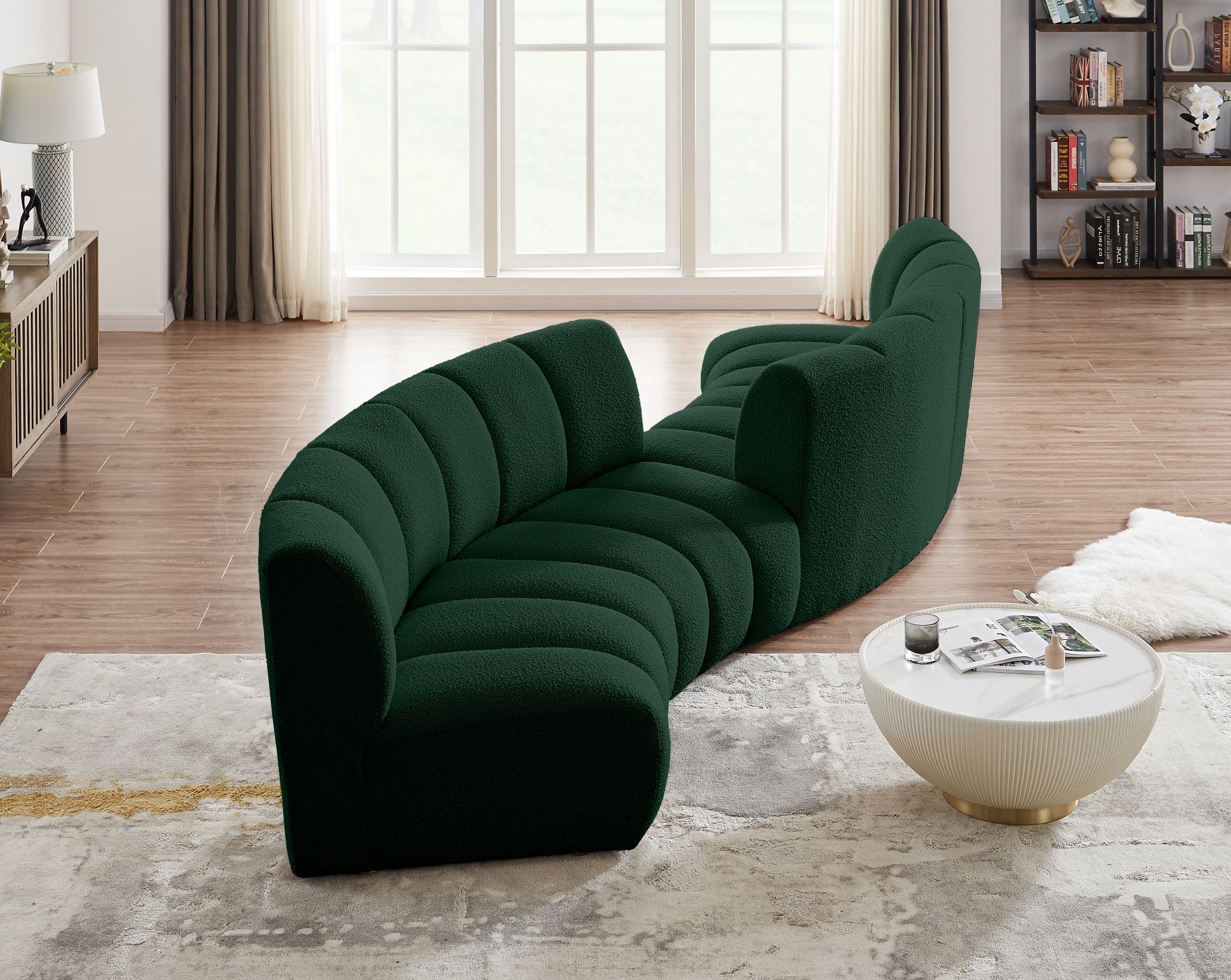 Infinity 154" 4-Piece Boucle Fabric Sectional
