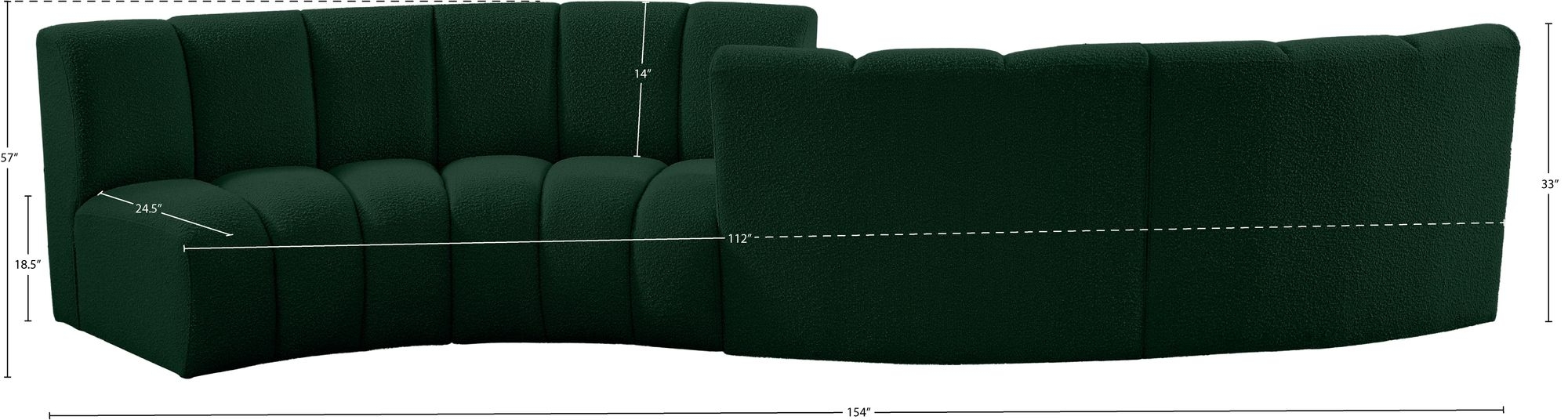 Infinity 154" 4-Piece Boucle Fabric Sectional