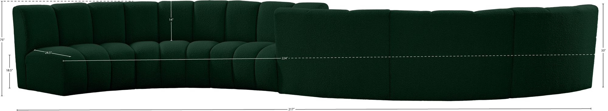 Infinity 217" 6-Piece Boucle Fabric Sectional