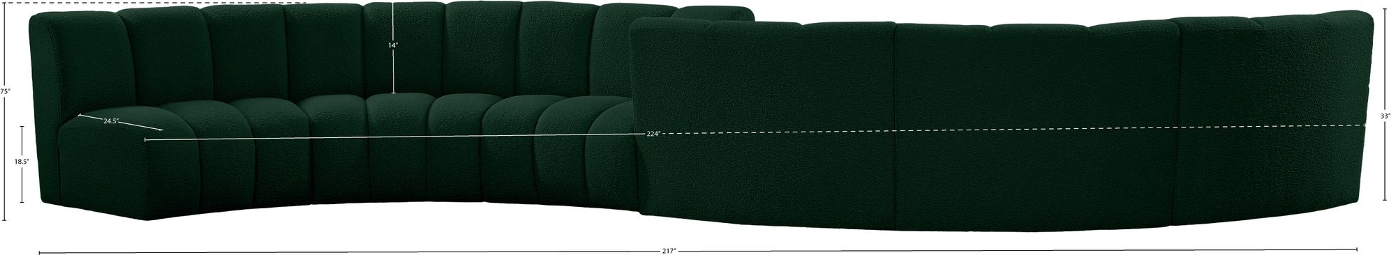 Infinity 217" 6-Piece Boucle Fabric Sectional Sofa