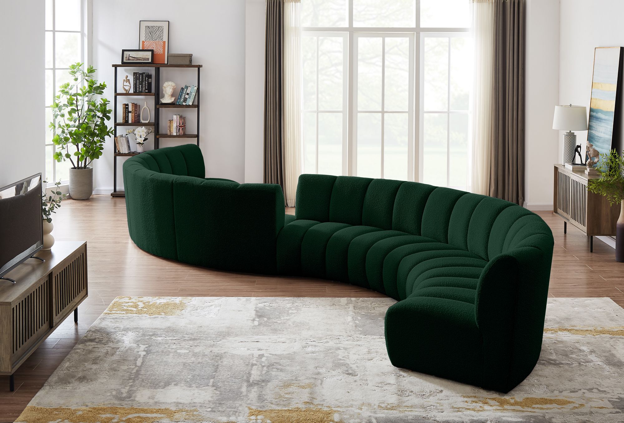 Infinity 268" 8-Piece Boucle Fabric Sectional