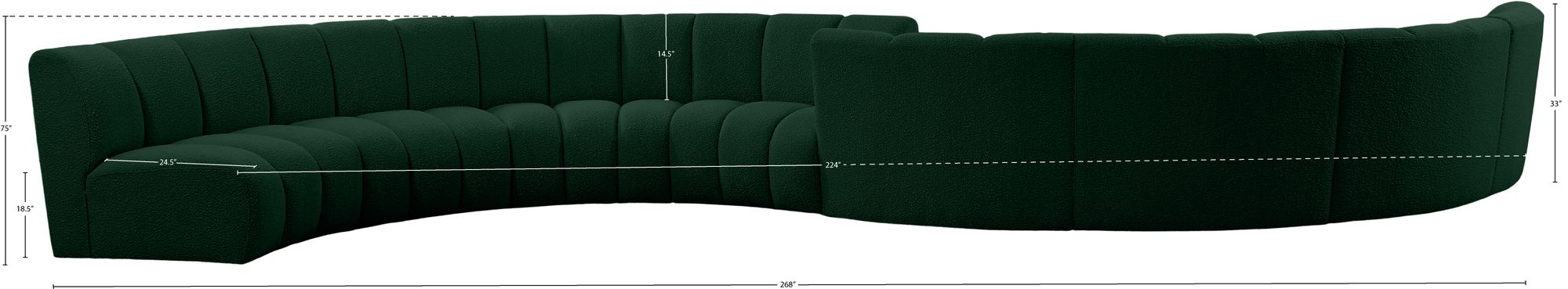 Infinity 268" 8-Piece Boucle Fabric Sectional