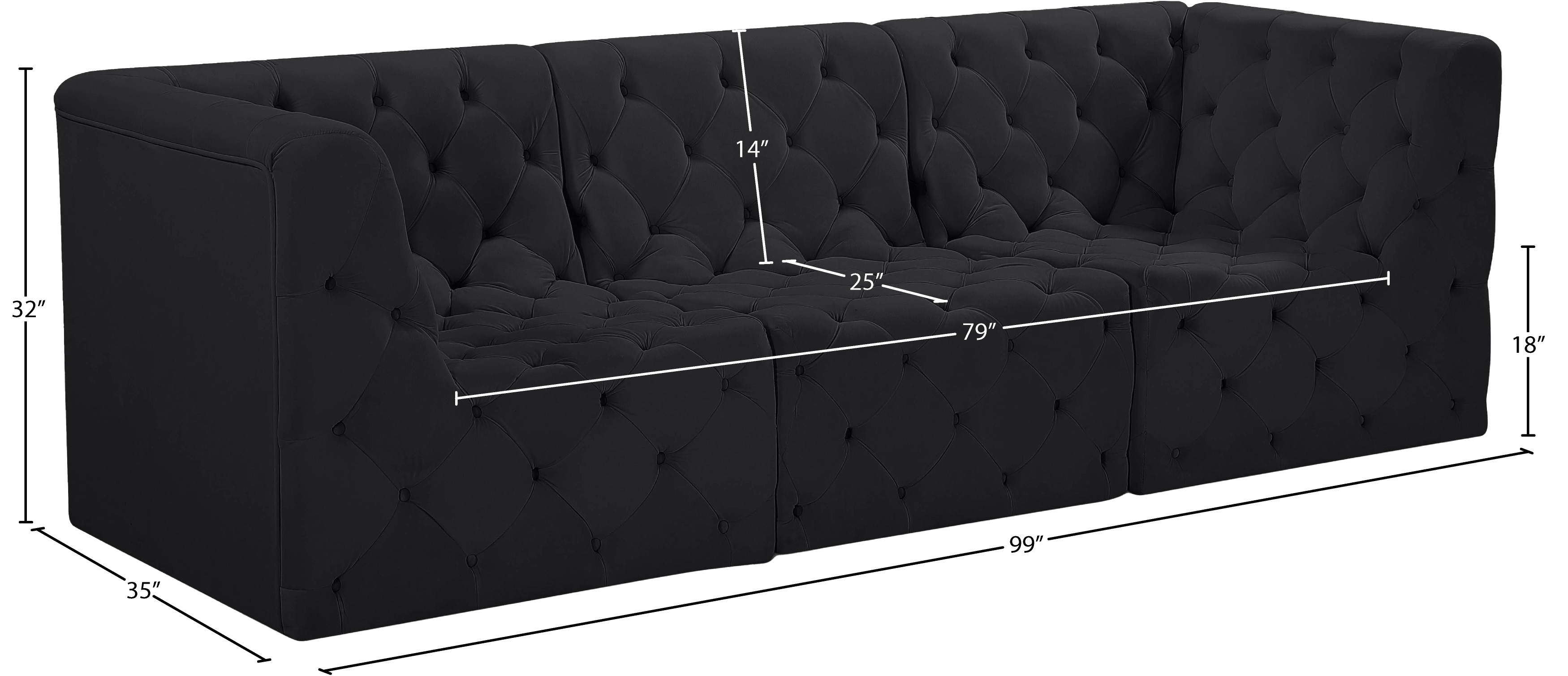 Tuft 99" Velvet Modular Sofa