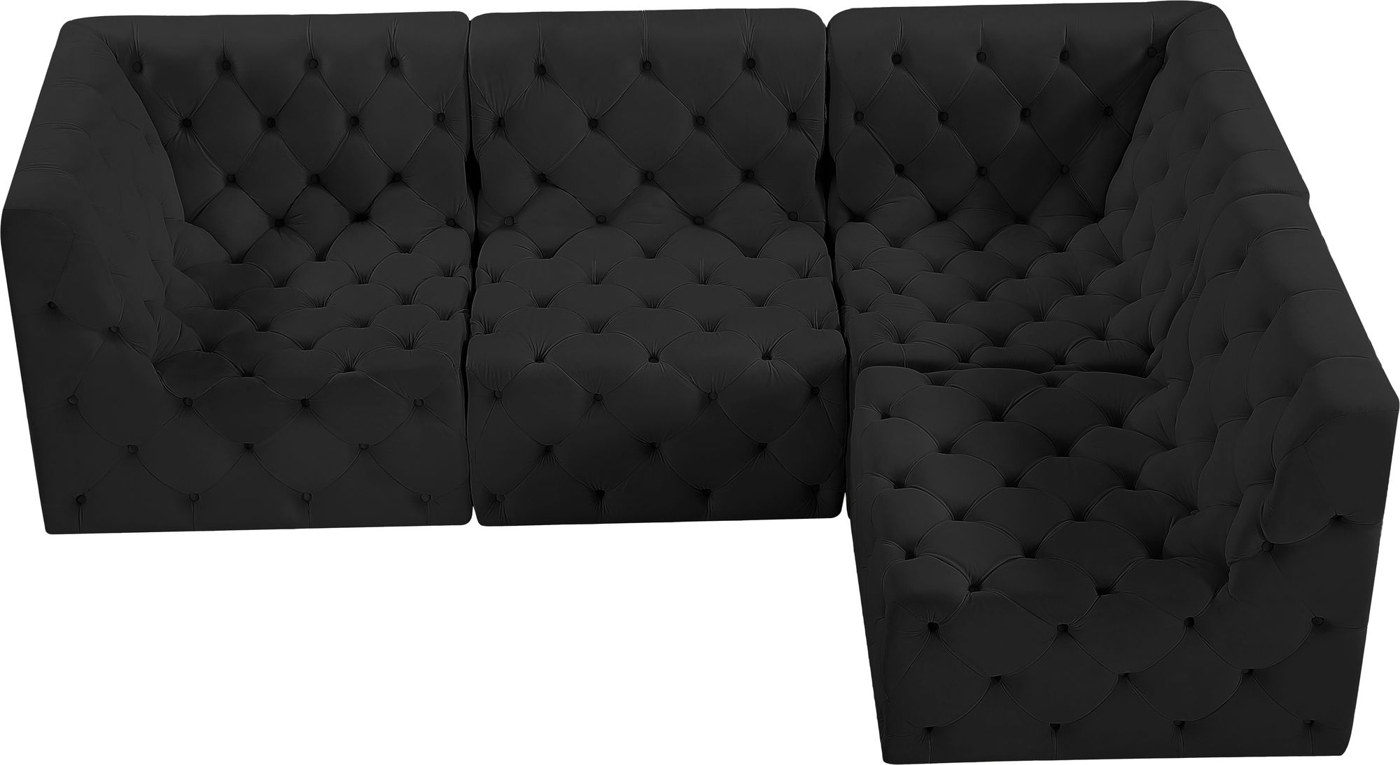 Tuft 99" 4-Piece Velvet Modular Sectional