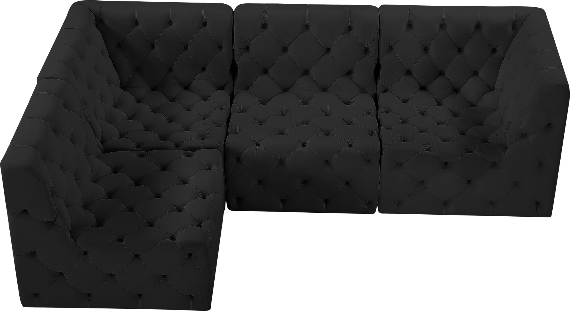 Tuft 99" 4-Piece Velvet Modular Sectional