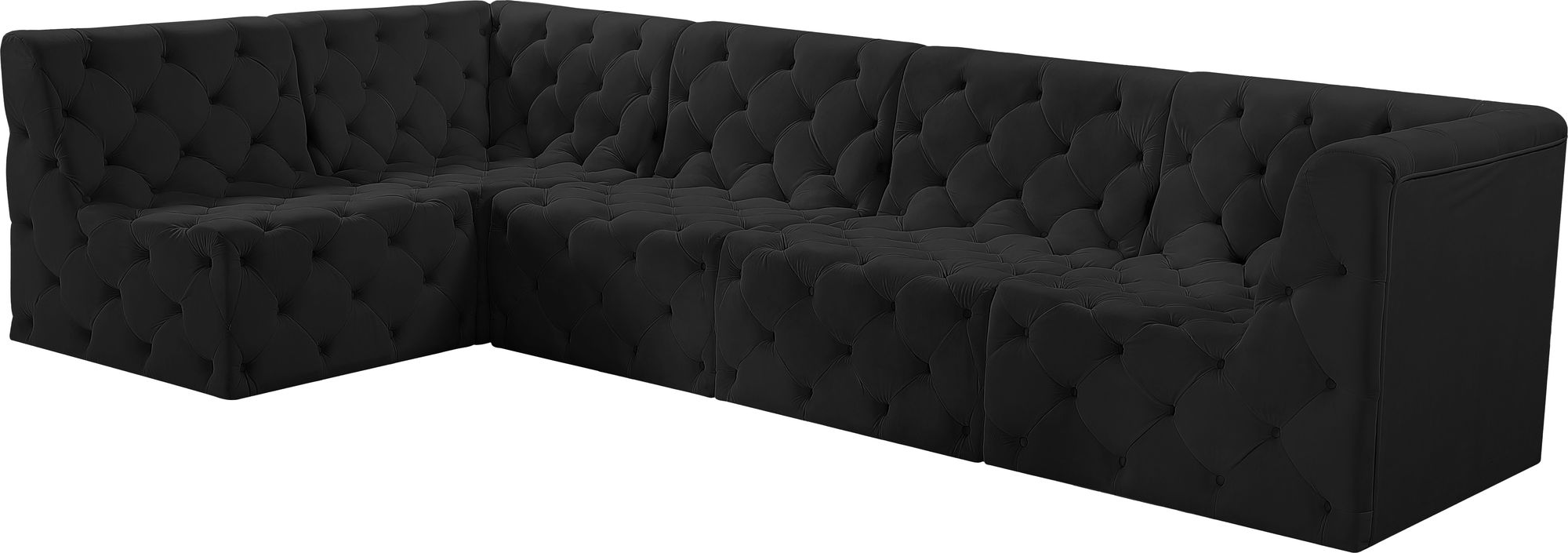 Tuft 128" 5-Piece Velvet Modular Armless Sectional