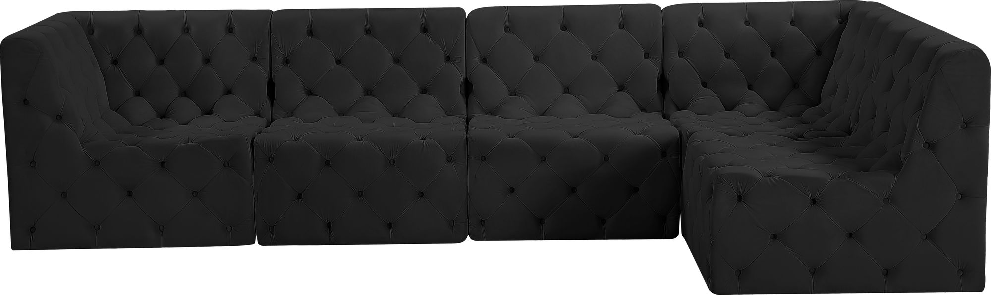 Tuft 128" 5-Piece Velvet Modular Armless Sectional