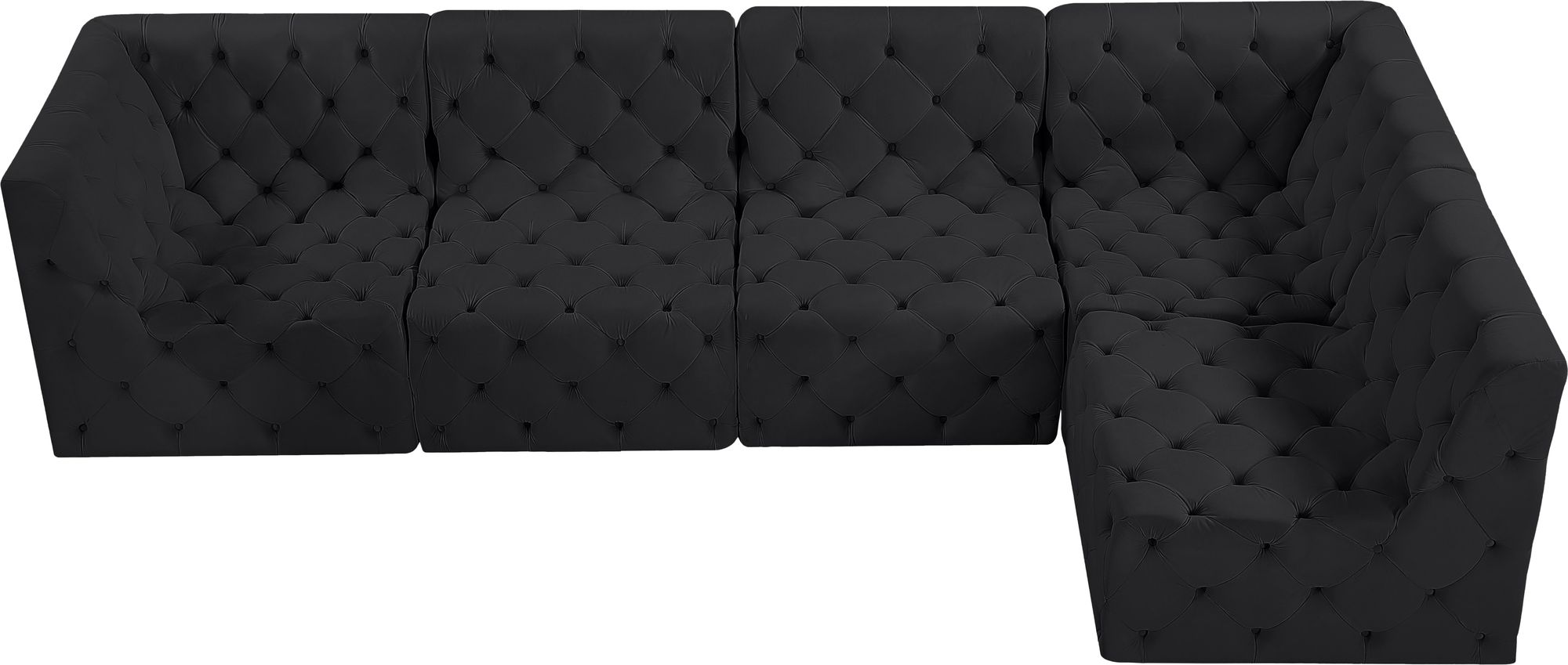 Tuft 128" 5-Piece Velvet Modular Armless Sectional