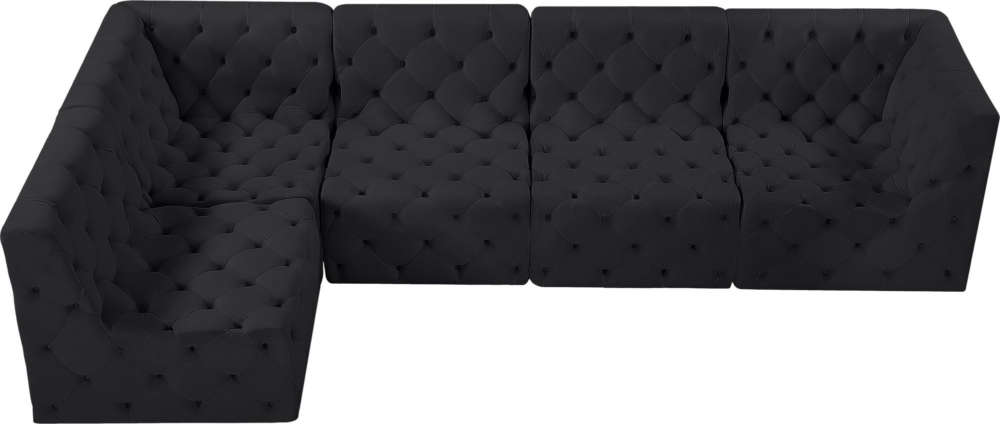 Tuft 128" 5-Piece Velvet Modular Armless Sectional