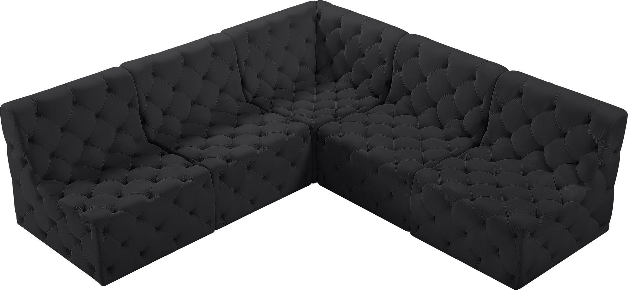 Tuft 93" 5-Piece Velvet Modular Armless Sectional
