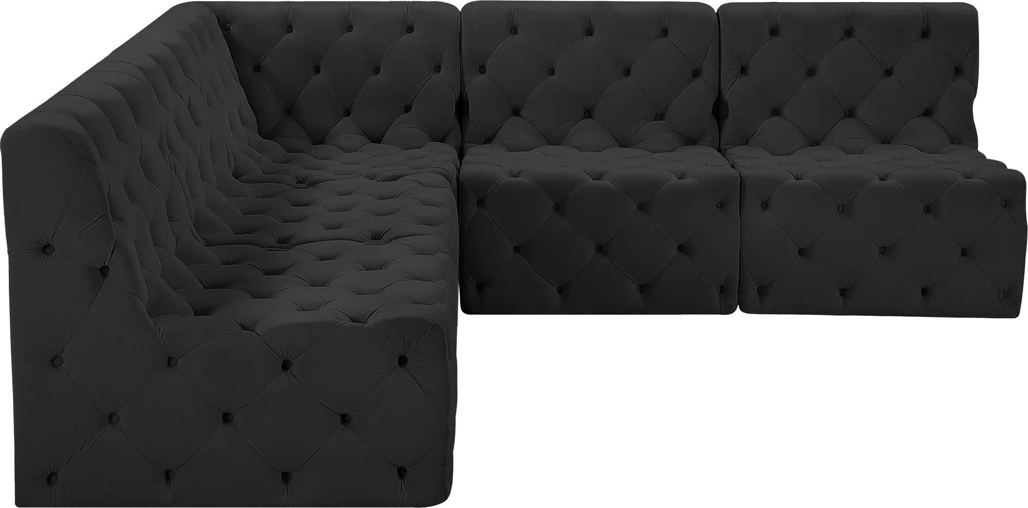 Tuft 93" 5-Piece Velvet Modular Armless Sectional
