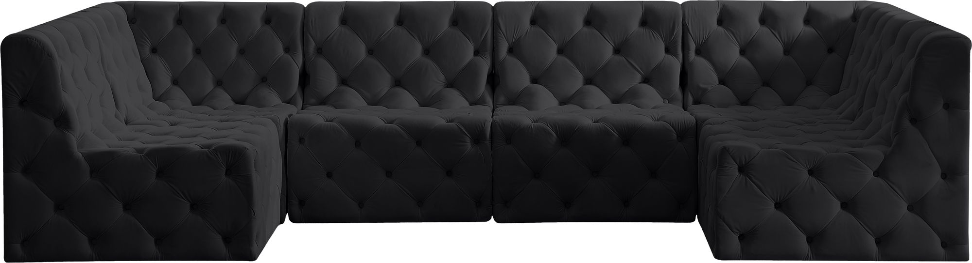 Tuft 128" 6-Piece Velvet Modular U-Shape Sectional