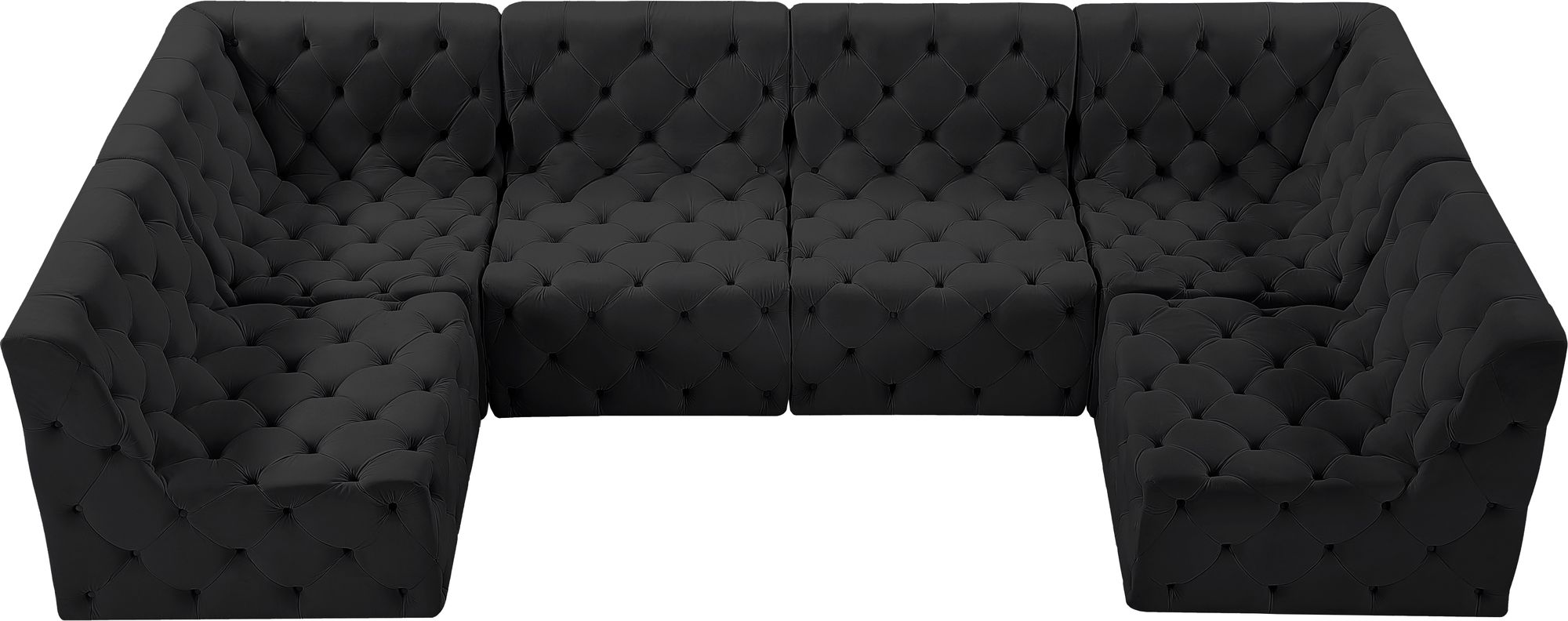 Tuft 128" 6-Piece Velvet Modular U-Shape Sectional