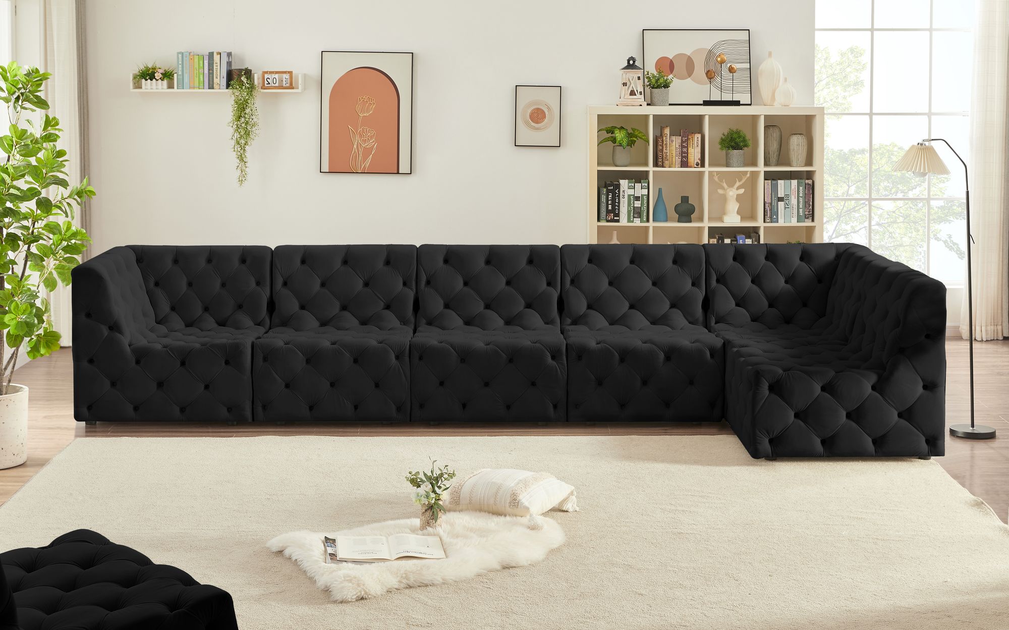 Tuft 157" 6-Piece Velvet Modular Sectional