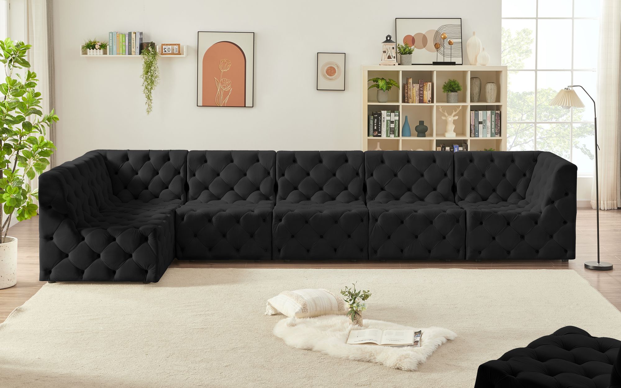 Tuft 157" 6-Piece Velvet Modular Sectional