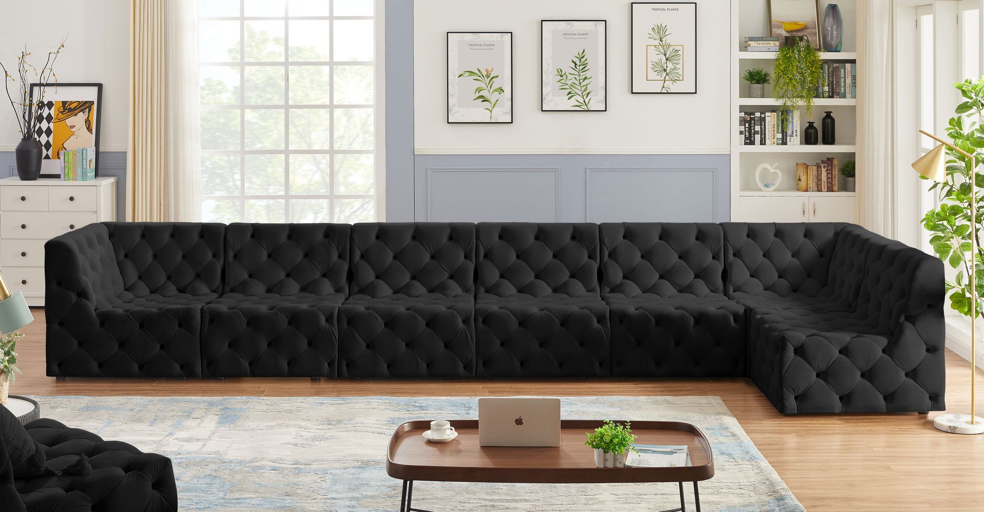 Tuft 186" 7-Piece Velvet Modular Sectional