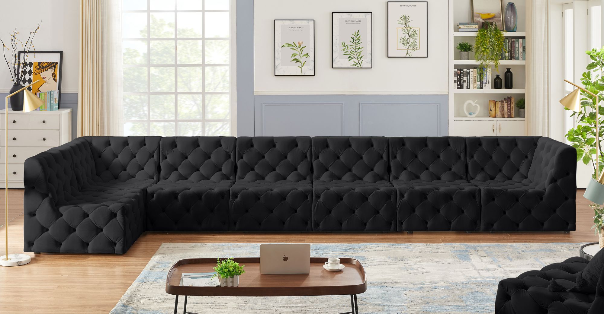 Tuft 186" 7-Piece Velvet Modular Sectional