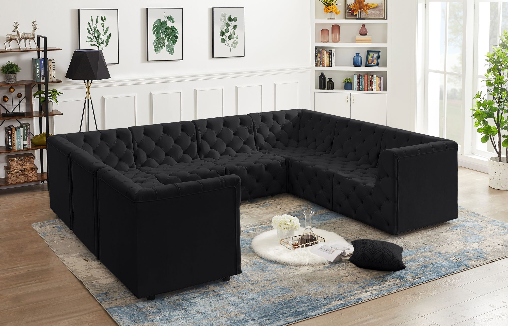 Tuft 128" 8-Piece Velvet Modular Sectional