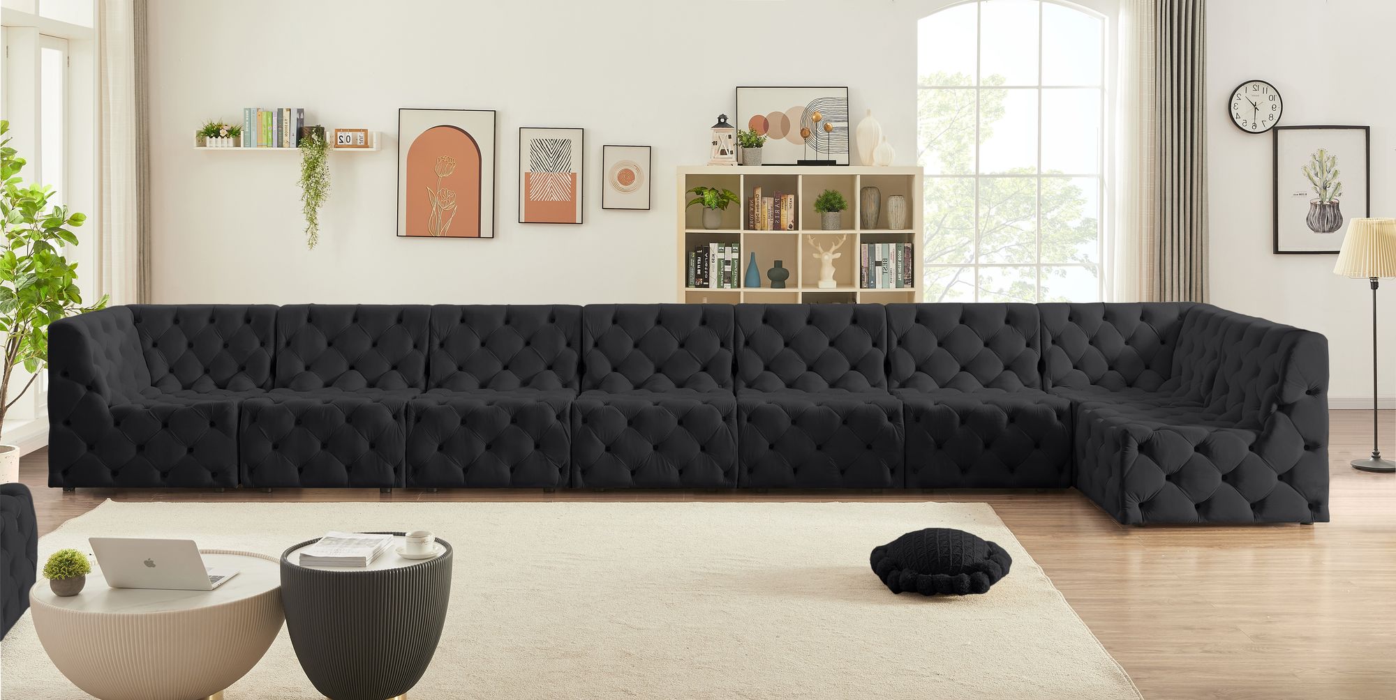 Tuft 186" 8-Piece Velvet Modular Sectional