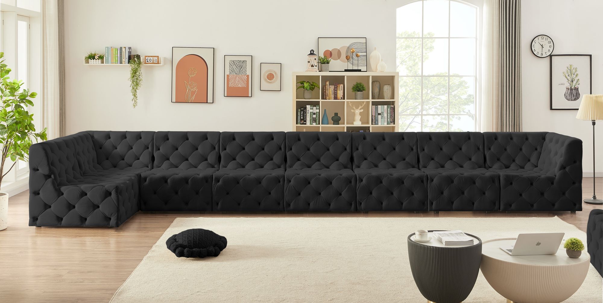 Tuft 186" 8-Piece Velvet Modular Sectional