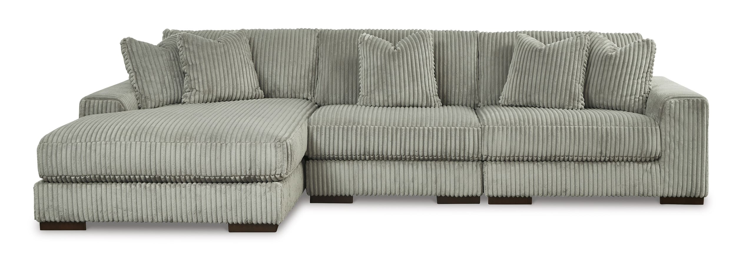 Lindyn 3-Piece Polyester L-Shaped Sectional Sofa w/Left Arm Chaise Facing
