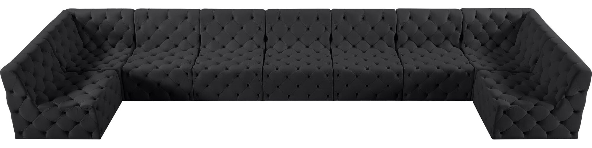 Tuft 215" 9-Piece Velvet Modular Sectional