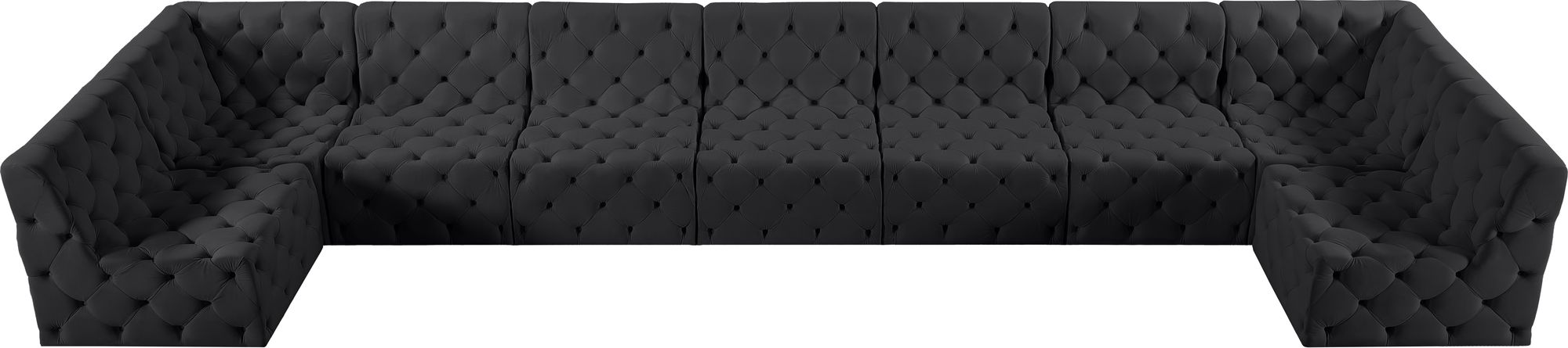 Tuft 215" 9-Piece Velvet Modular Sectional