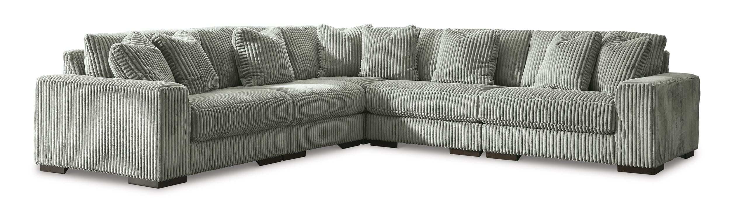 Lindyn 5-Piece Polyester L-Shaped Sectional Sofa