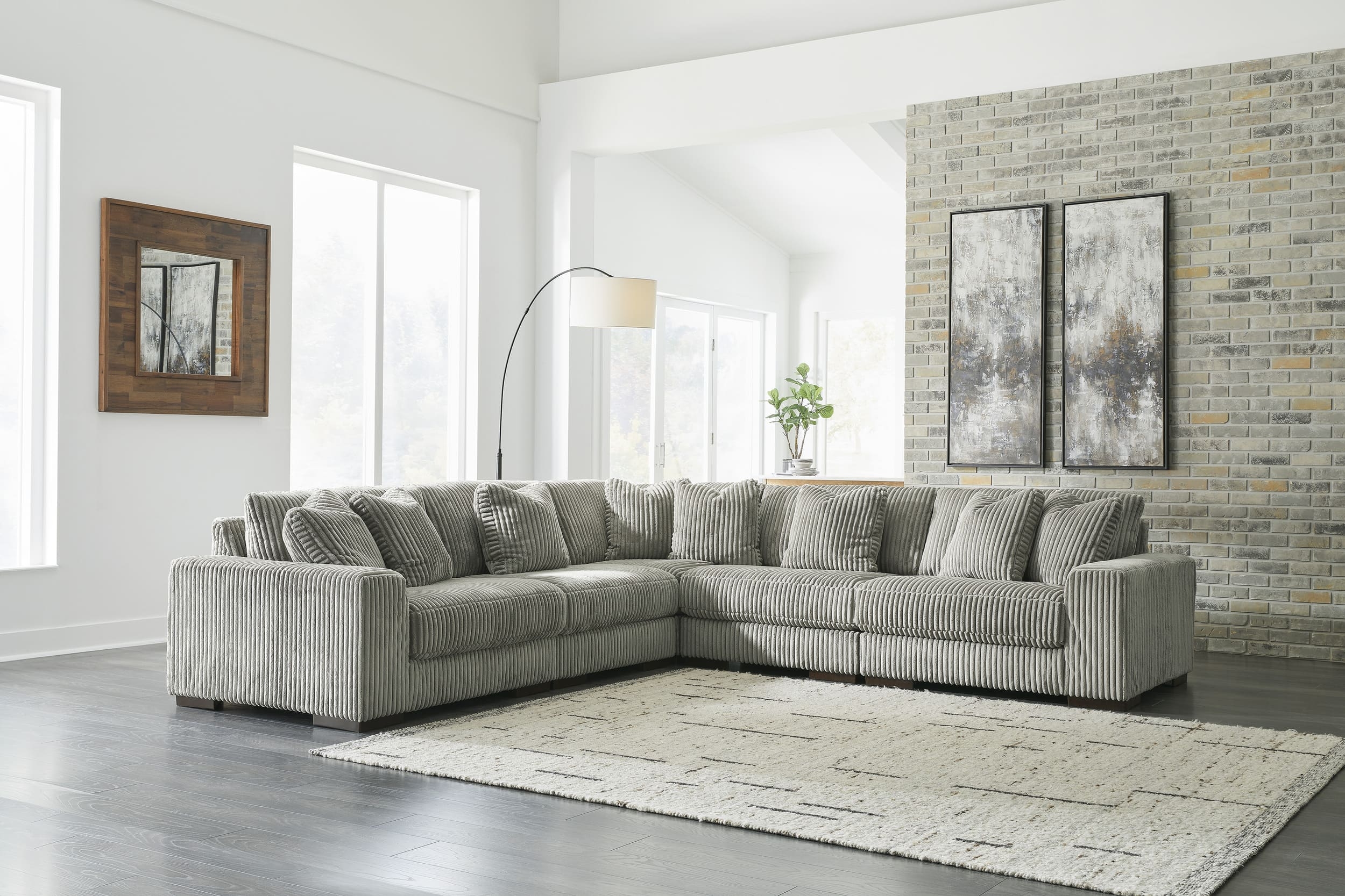 PREZZA Gray 174" Wide Modular Sectional