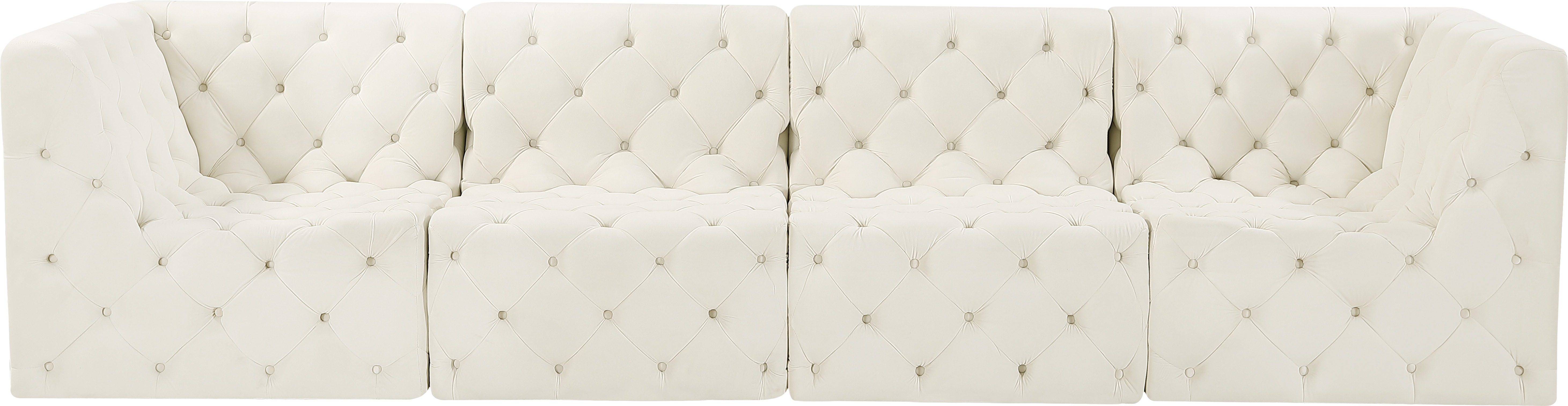 Tuft 128" Velvet Modular Sofa