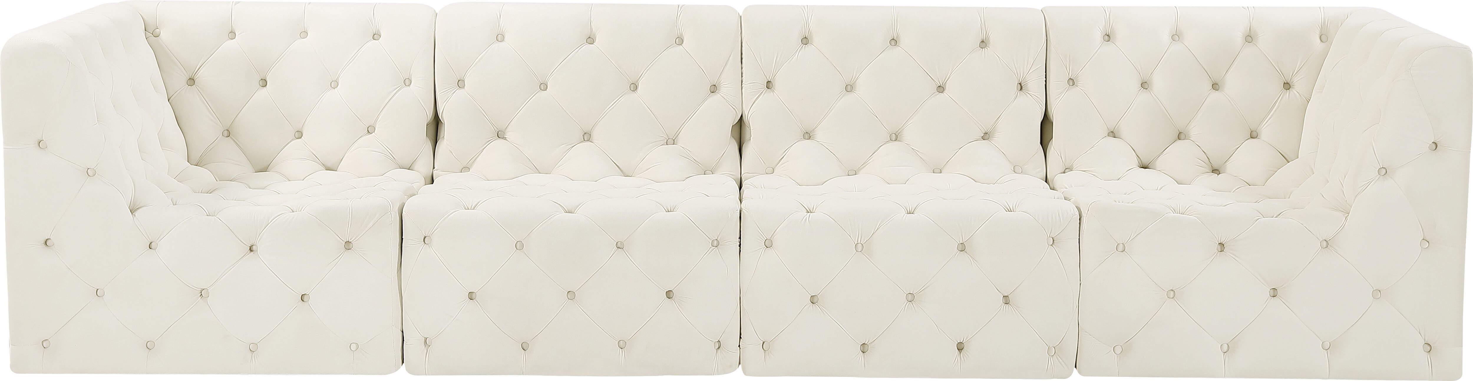Tuft 128" Velvet Modular Sofa