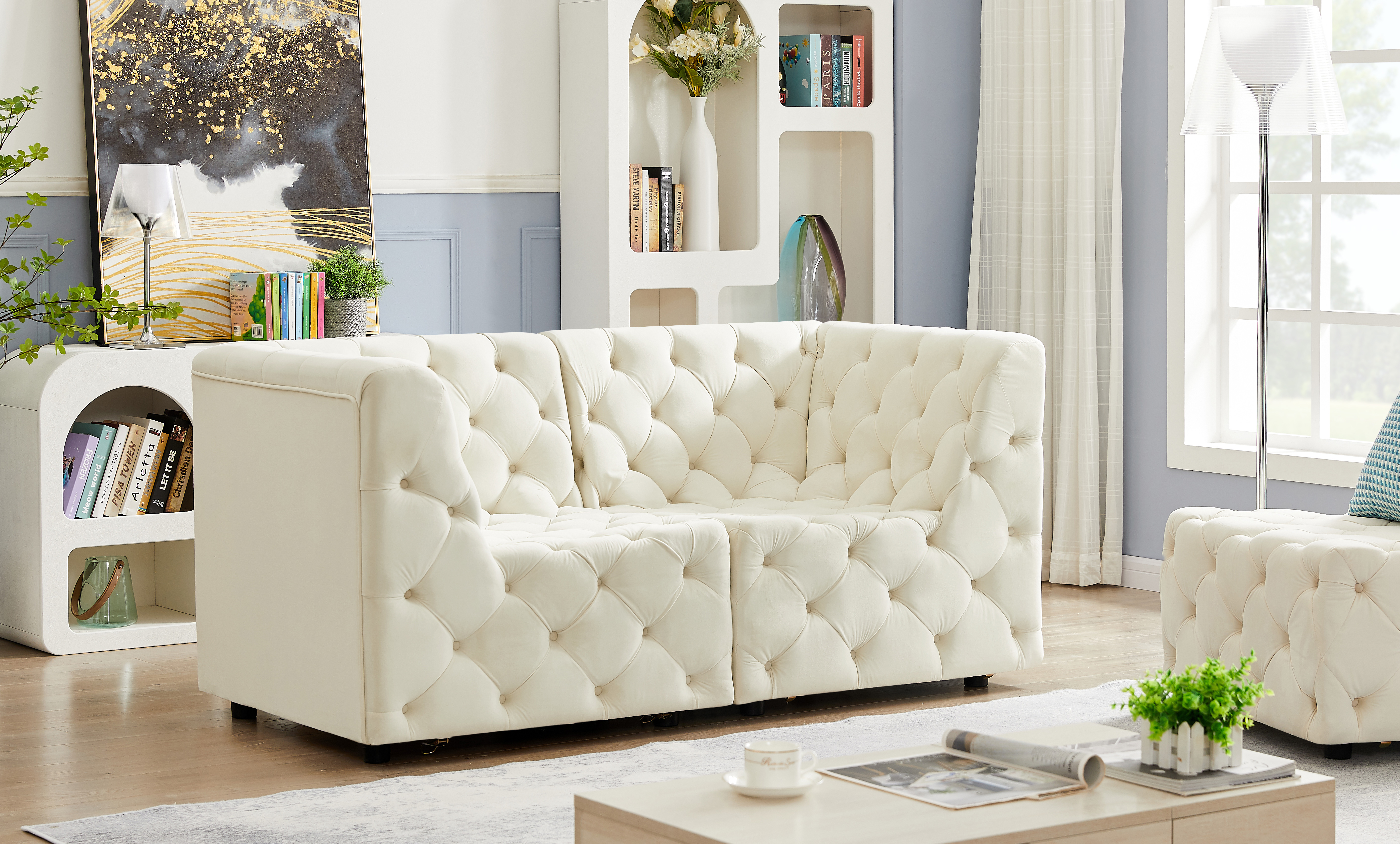 Tuft 70" Velvet Modular Sofa