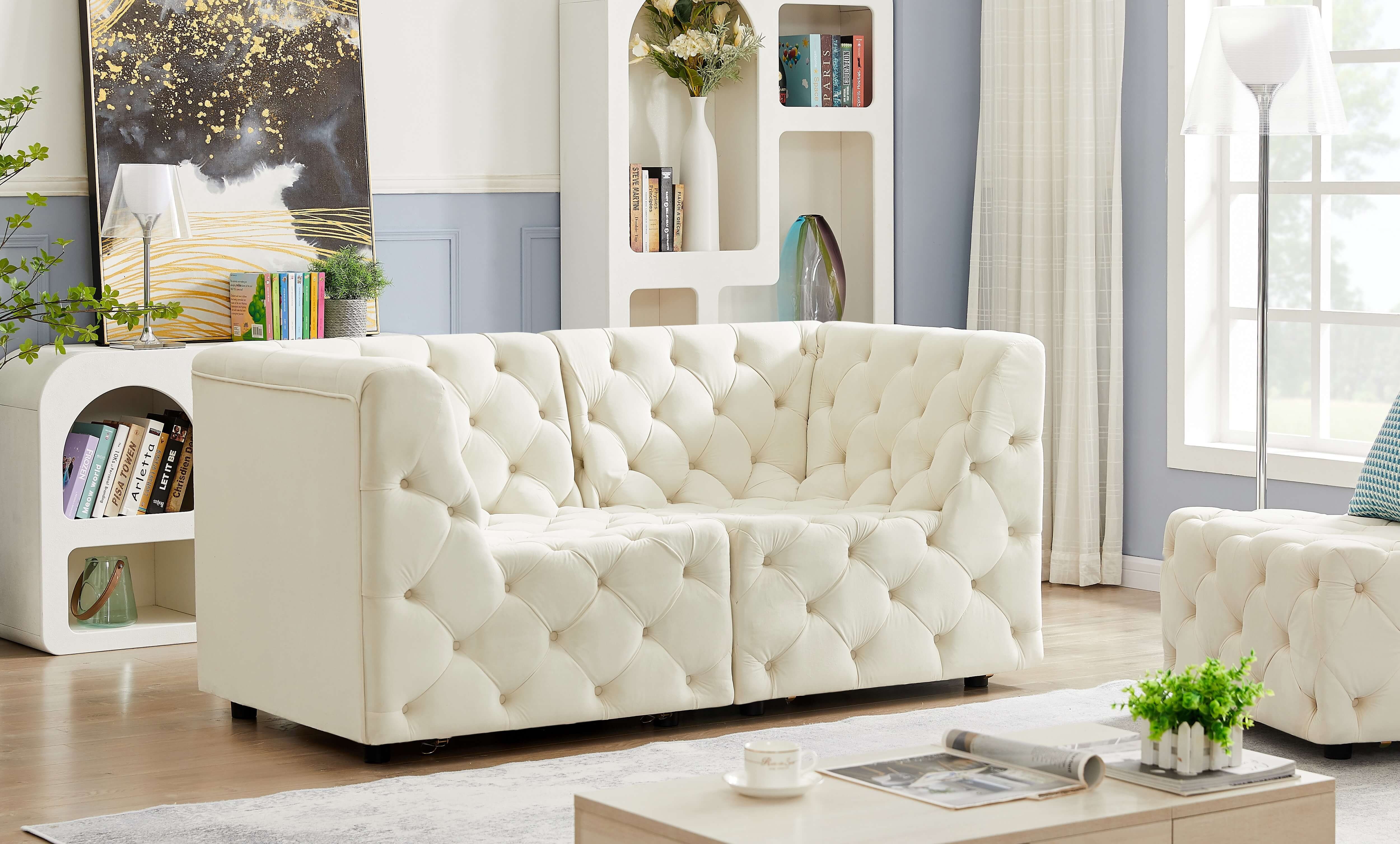 Tuft 70" Velvet Modular Sofa