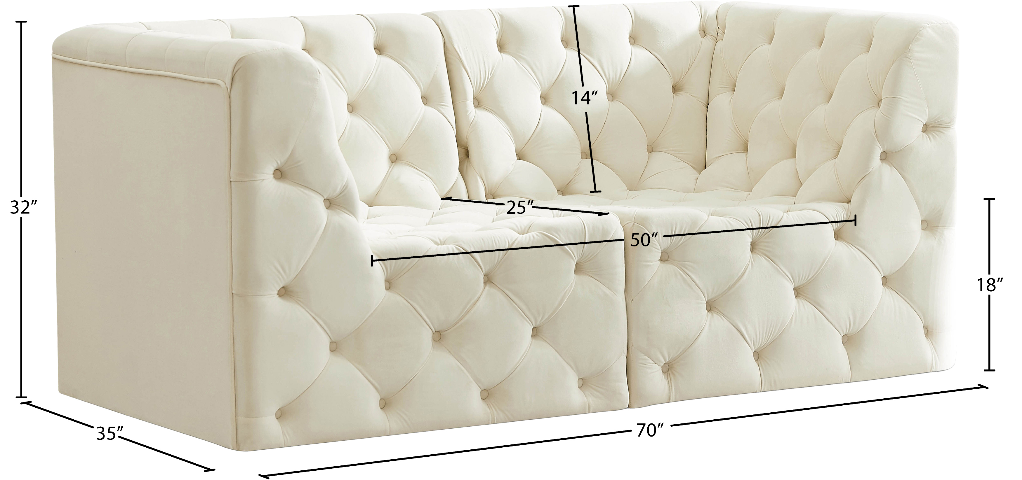 Tuft 70" Velvet Modular Sofa