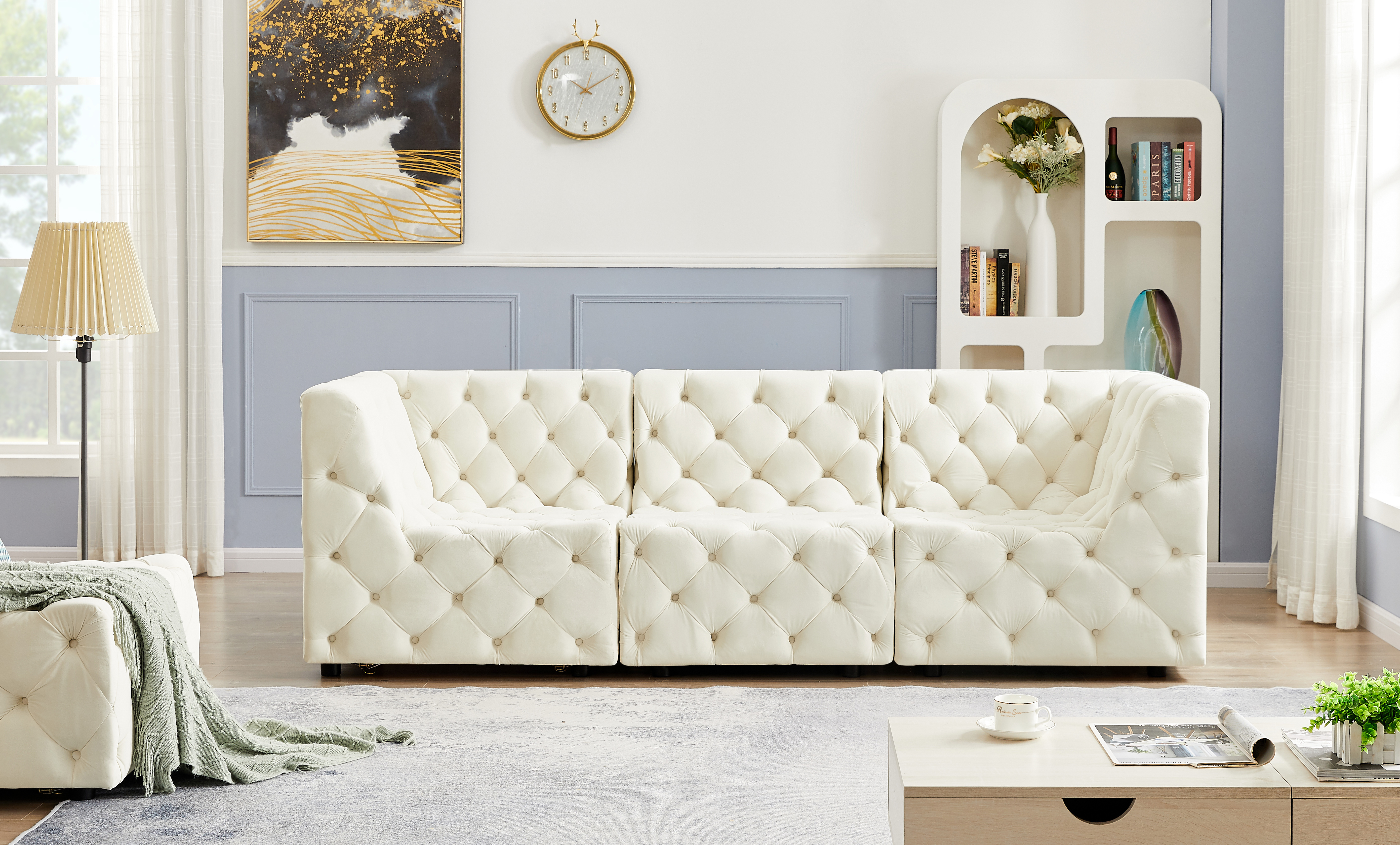 Tuft 99" Velvet Modular Sofa