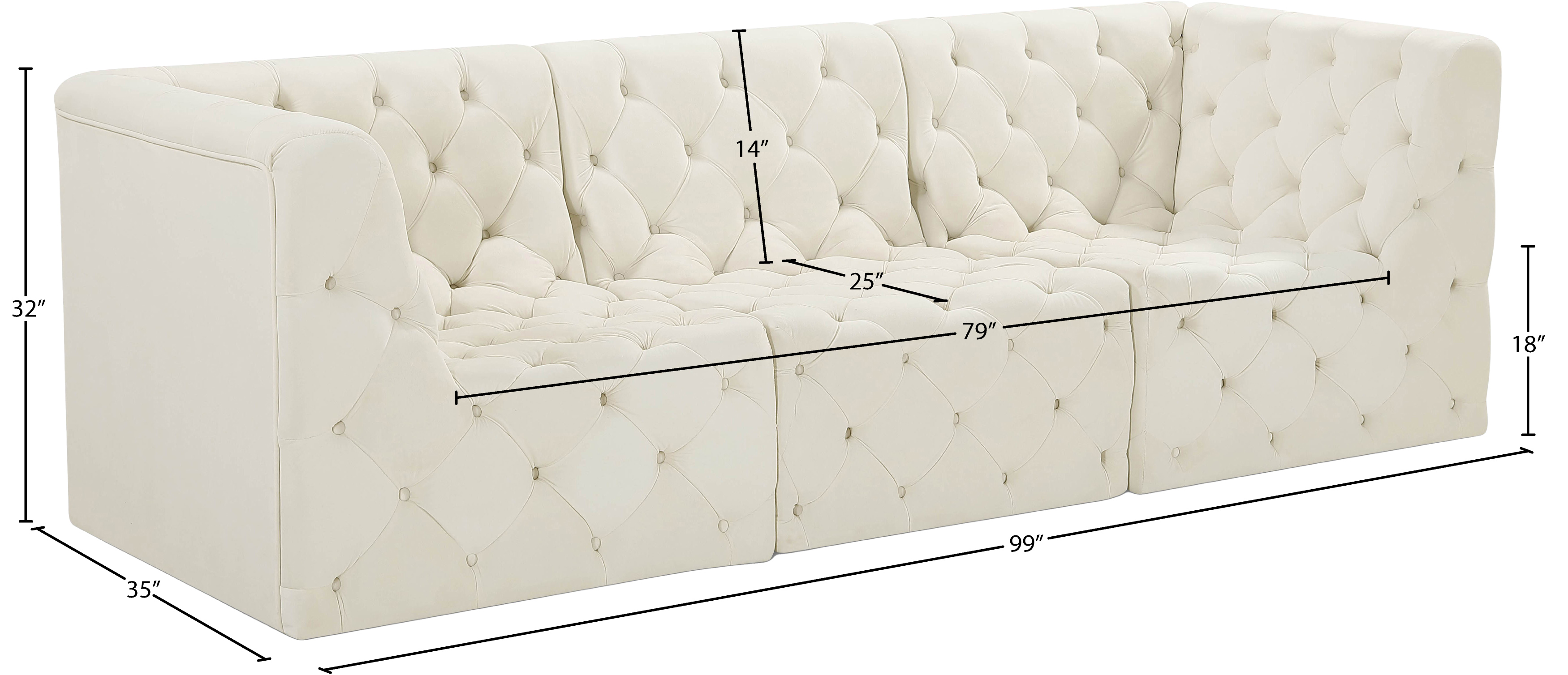 Tuft 99" Velvet Modular Sofa