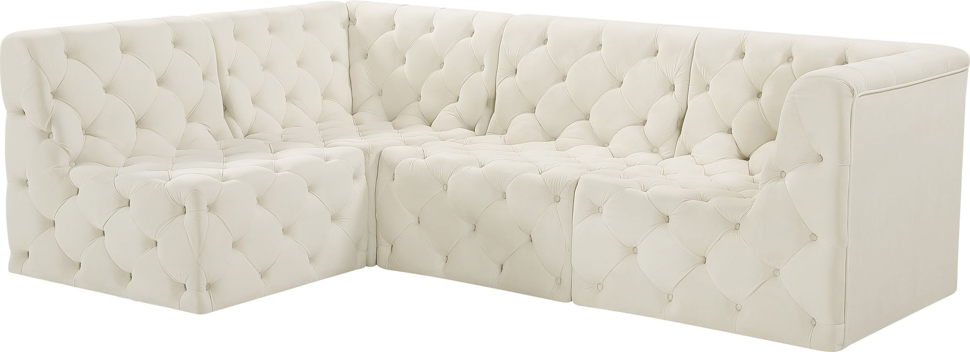 Tuft 99" 4-Piece Velvet Modular Sectional