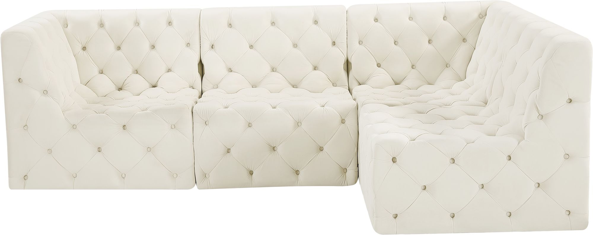Tuft 99" 4-Piece Velvet Modular Sectional