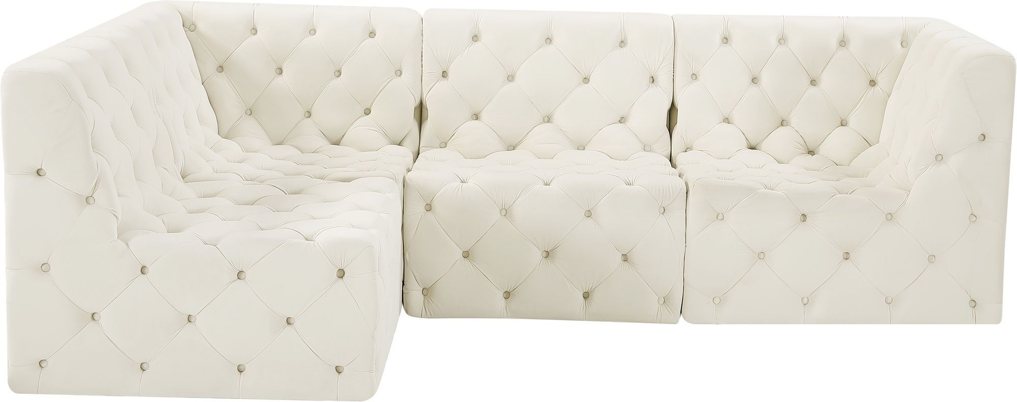 Tuft 99" 4-Piece Velvet Modular Sectional