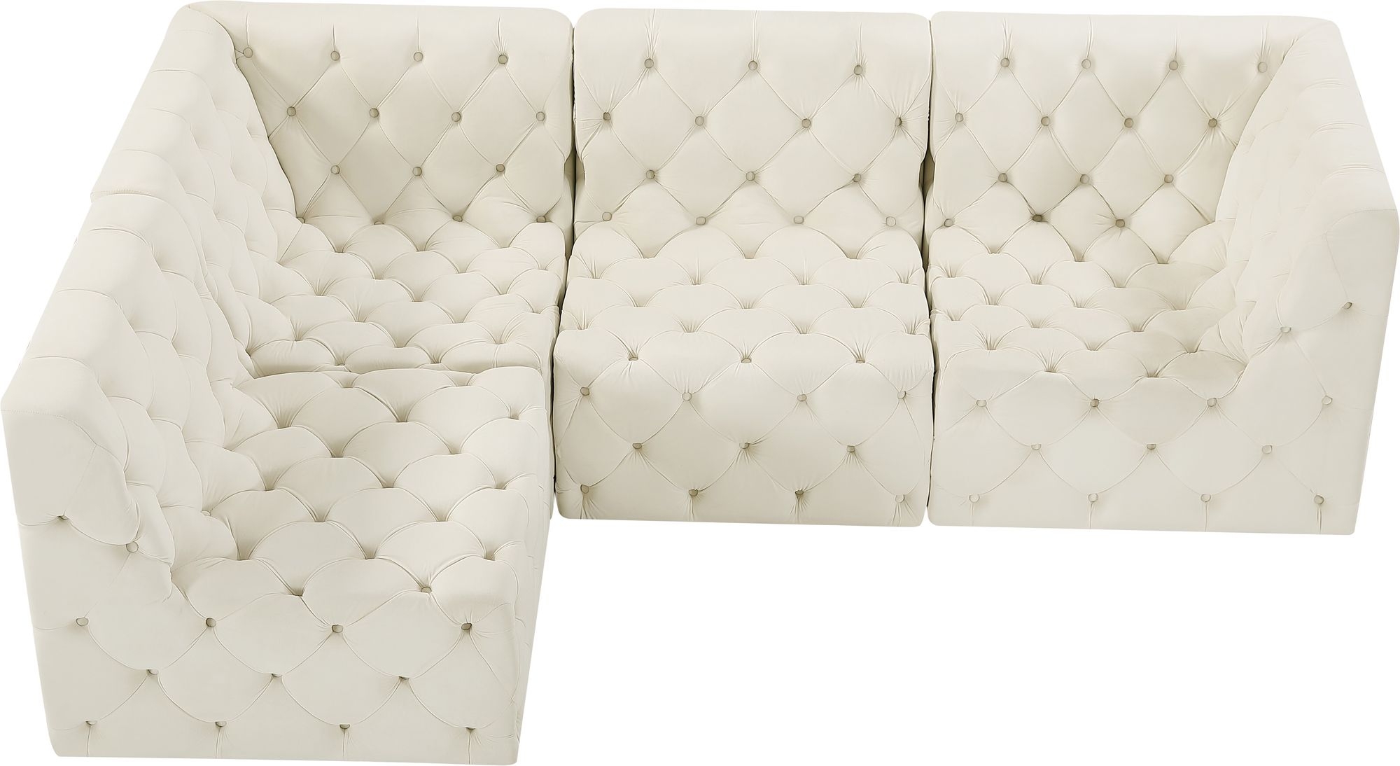 Tuft 99" 4-Piece Velvet Modular Sectional