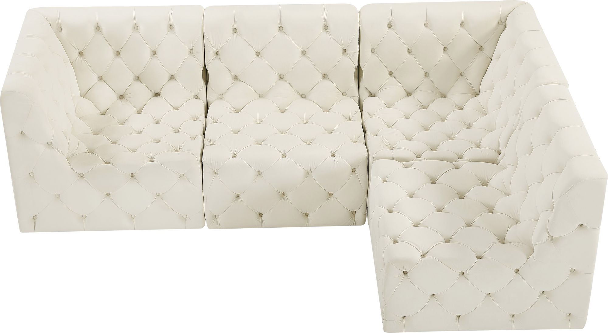 Tuft 99" 4-Piece Velvet Modular Sectional