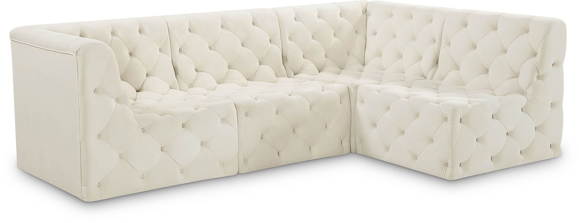 Tuft 99" 4-Piece Velvet Modular Sectional