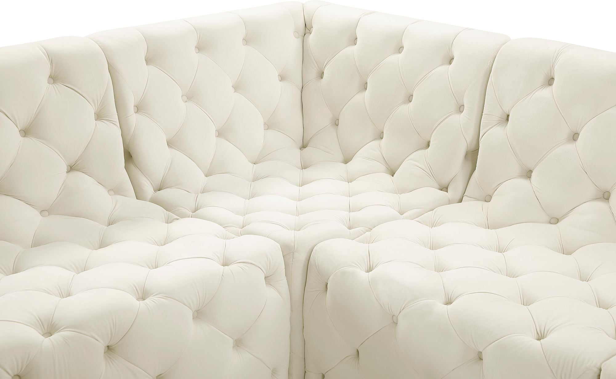 Tuft 128" 5-Piece Velvet Modular Armless Sectional