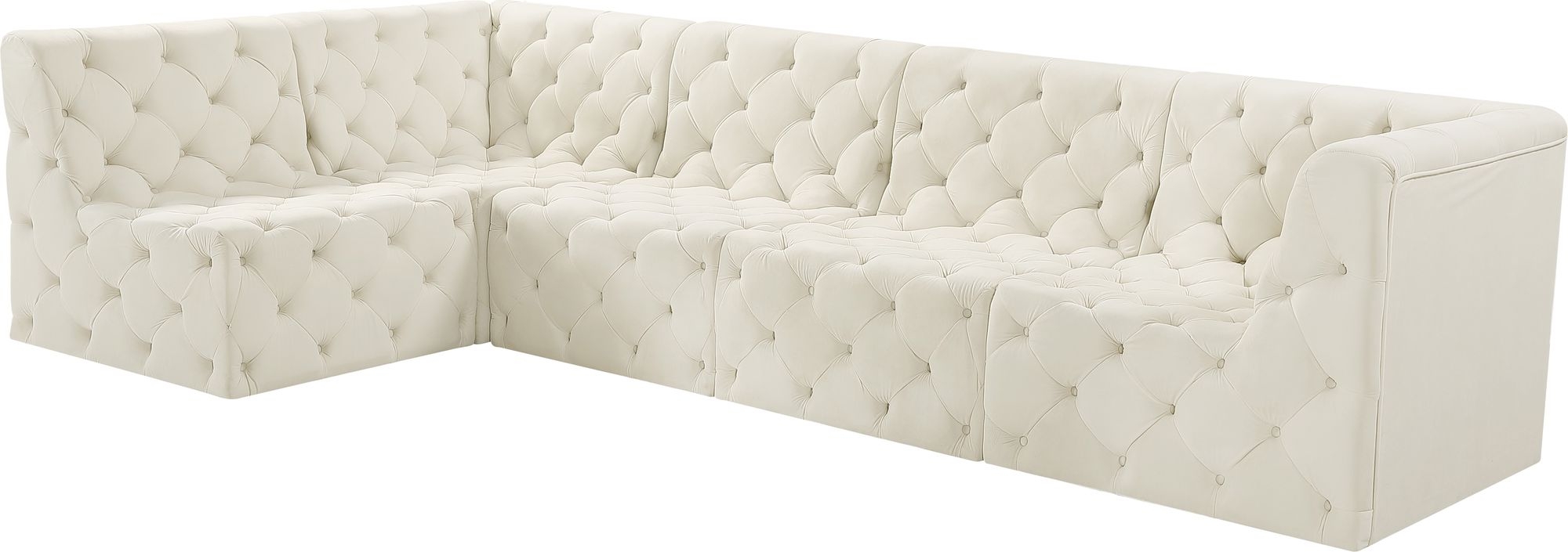 Tuft 128" 5-Piece Velvet Modular Armless Sectional