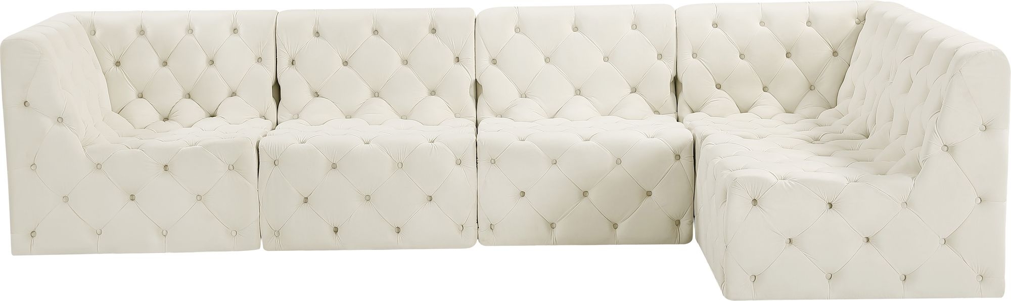 Tuft 128" 5-Piece Velvet Modular Armless Sectional