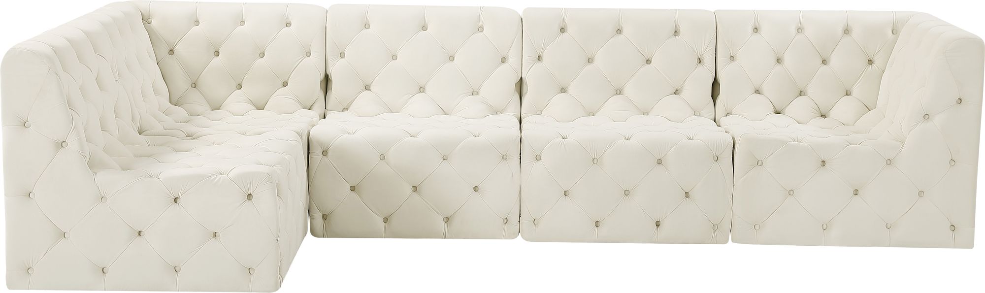 Tuft 128" 5-Piece Velvet Modular Armless Sectional