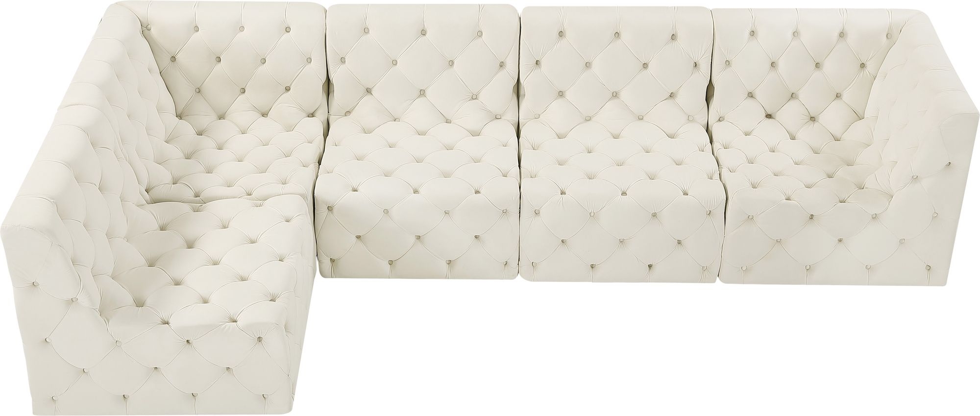 Tuft 128" 5-Piece Velvet Modular Armless Sectional